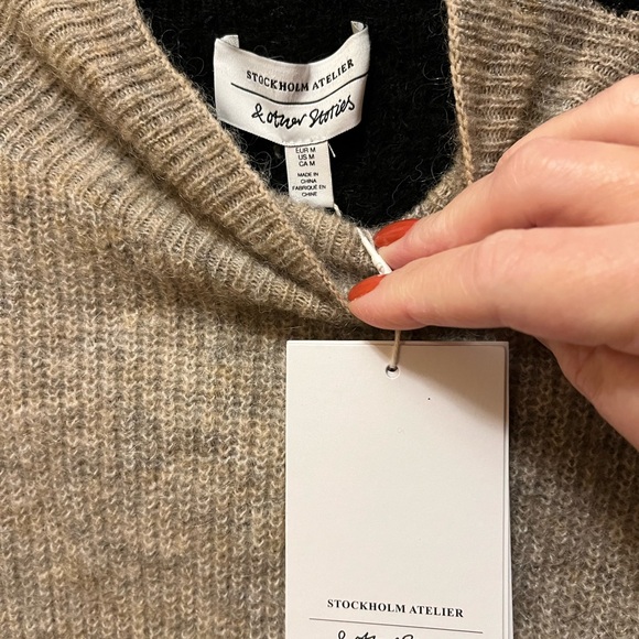 Stockhold Amelie’s mock turtleneck two tone color mohair & wool blend sweater. - Picture 3 of 4